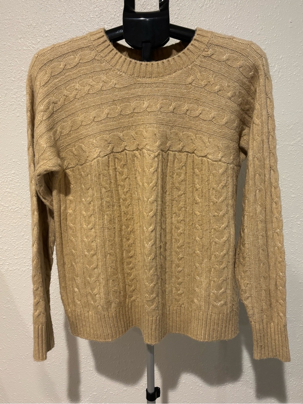 St. John's Bay Cable Knit Crewneck Sweater - Tan